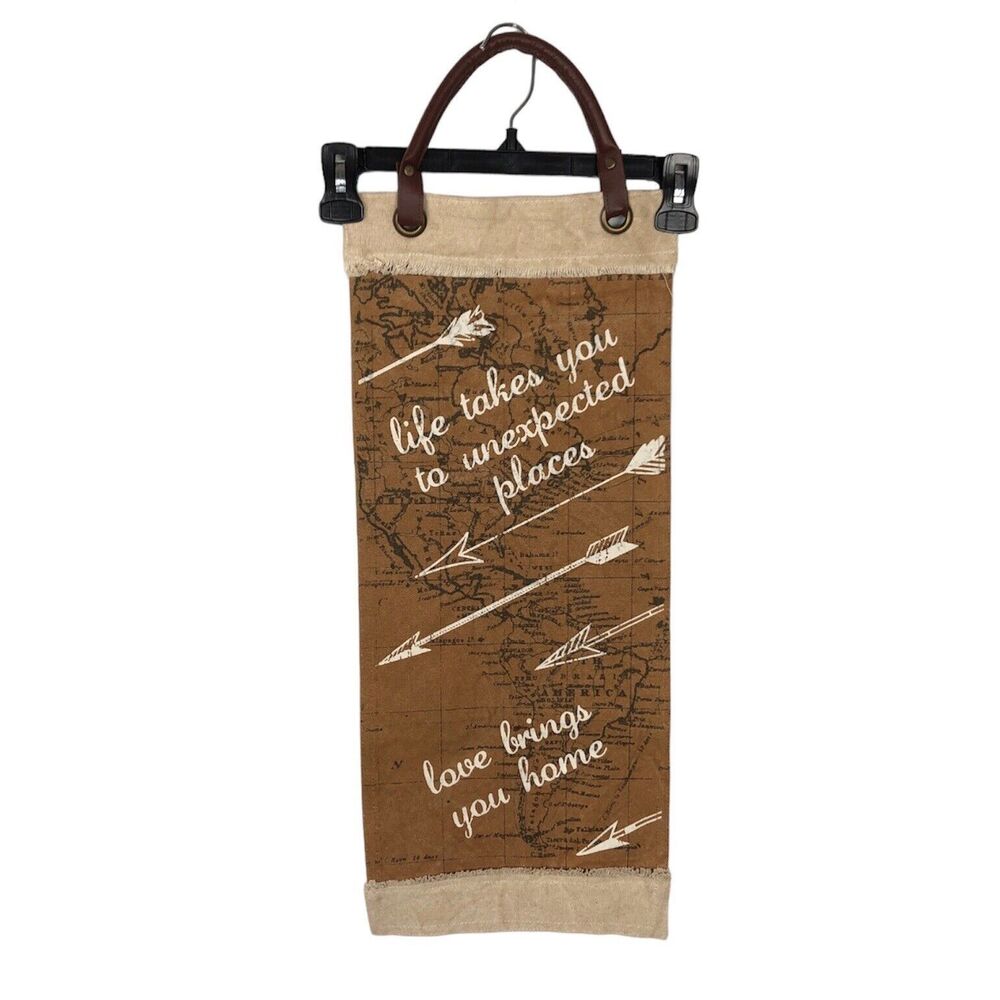 Primitives by Kathy Life Takes You Banner Brown Tan Rustic Charm